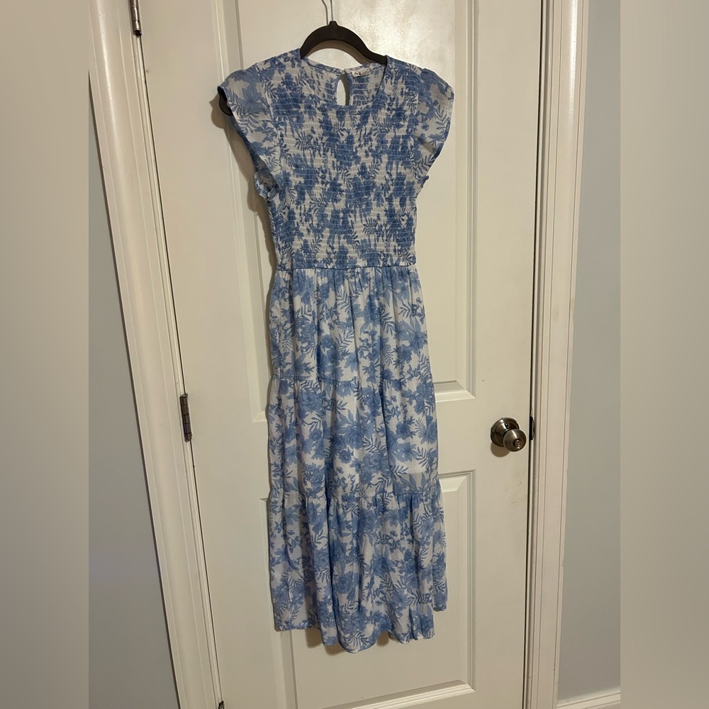 Blue Floral Women's Dress
